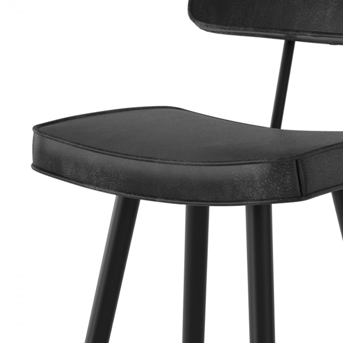 Lot de 2 chaises de bar grises/noires en cuir synthétique 75.5 cm - Texas