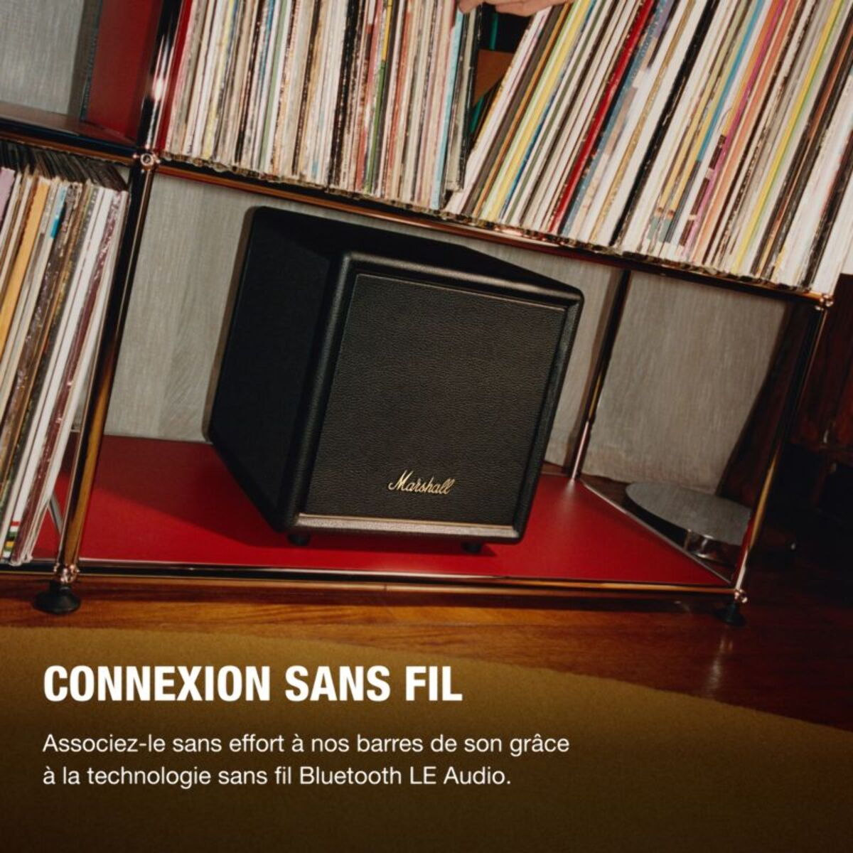 Caisson de basse MARSHALL Heston Sub 200 Crème - Compatible barre de son Marshall, connexion sans fil