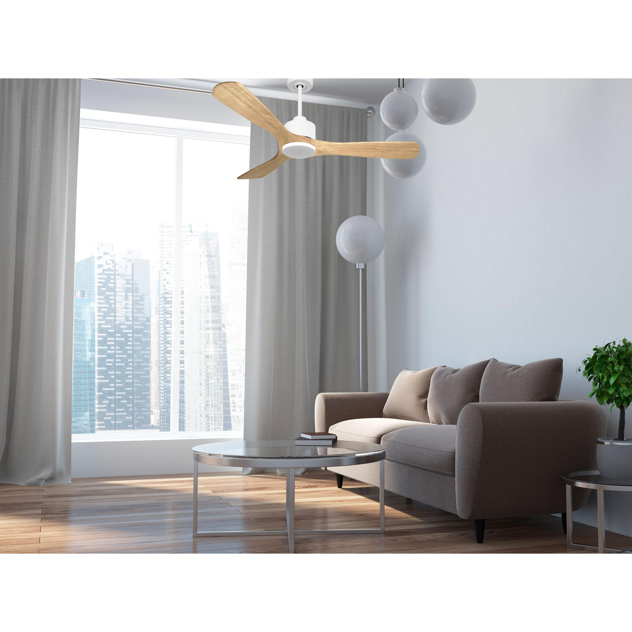 Ventilador de techo Reversible Termostato Wifi Motor DC Techos Inclinados Mando a Distancia Hypersilence Memoria ParosD132C0364888 PURLINE