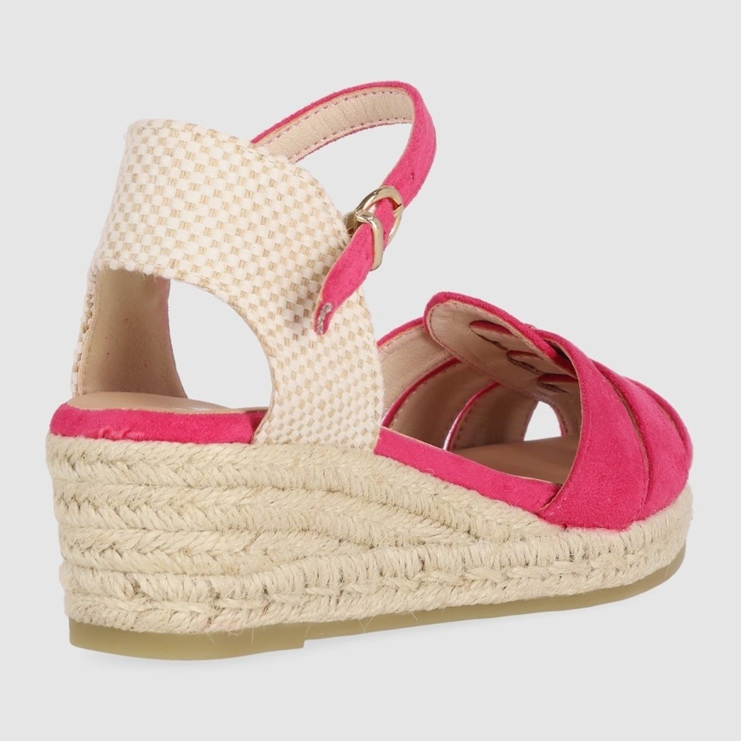 Sandalias de Tejido - Fucsia - Tacón: 5 cm