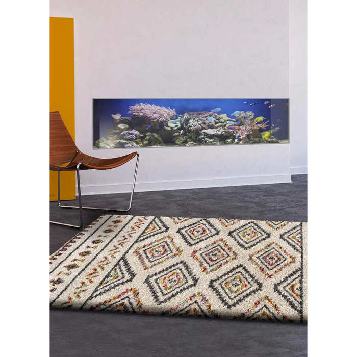 KASBAH Alfombra shaggy bereber multicolor, varias medidas disponibles