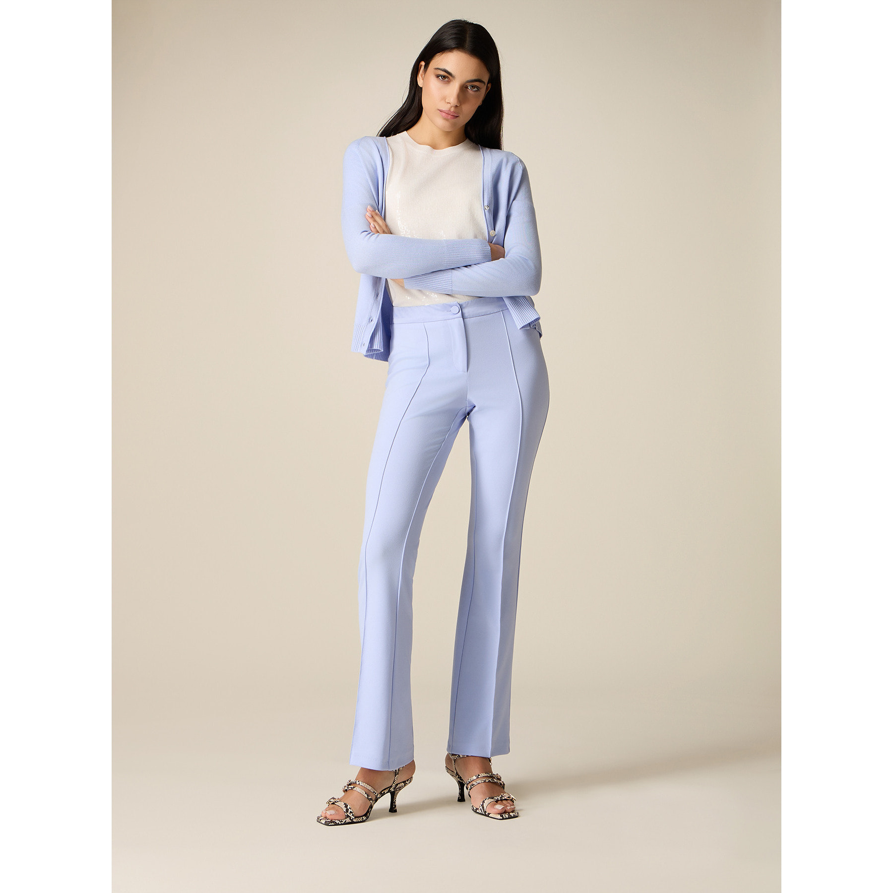 Oltre - Pantaloni flare - Azzurro
