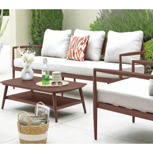Salon de jardin en aluminium - 5 places - terracotta brun - NAÏROBI