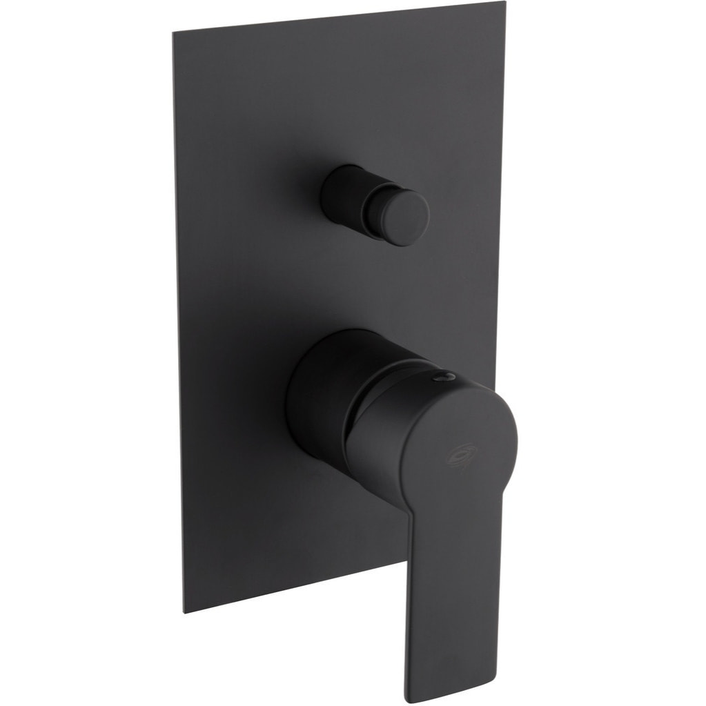 by Paffoni Set de douche tout en 1 avec douche de tête 20cm + Douchette 1 jet, Noir mat (SATBSBW215-SET)