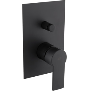 by Paffoni Set de douche tout en 1 avec douche de tête 20cm + Douchette 1 jet, Noir mat (SATBSBW215-SET)
