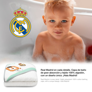 Capa de Baño 1X1 Real Madrid Leon Escudo Bco/Gris