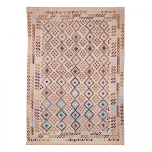 Tapis kilim au motif ethnique, tissé plat, laine, ZOJUBEF