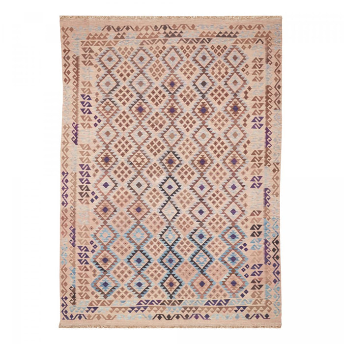 Tapis kilim au motif ethnique, tissé plat, laine, ZOJUBEF