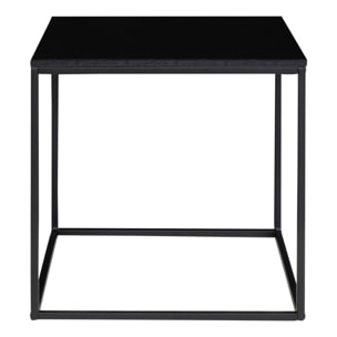 Tavolino d'appoggio Vita in nero con struttura in acciaio, 45×45×45 cm