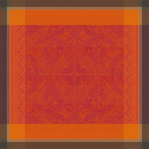 Nappe anti tache pur coton motif jacquard Grace flamboyant