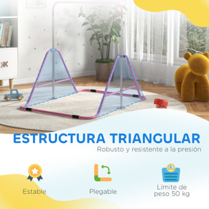 Barra de Gimnasia Artística, Barra Horizontal Plegable, Altura Ajustable, Equipo de Gimnasia para Entrenamiento en Casa, para Niños y Niñas, Rosa