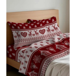 Coppia Federe per cuscini letto STUBE 100% Flanella e Made in Italy natalizio