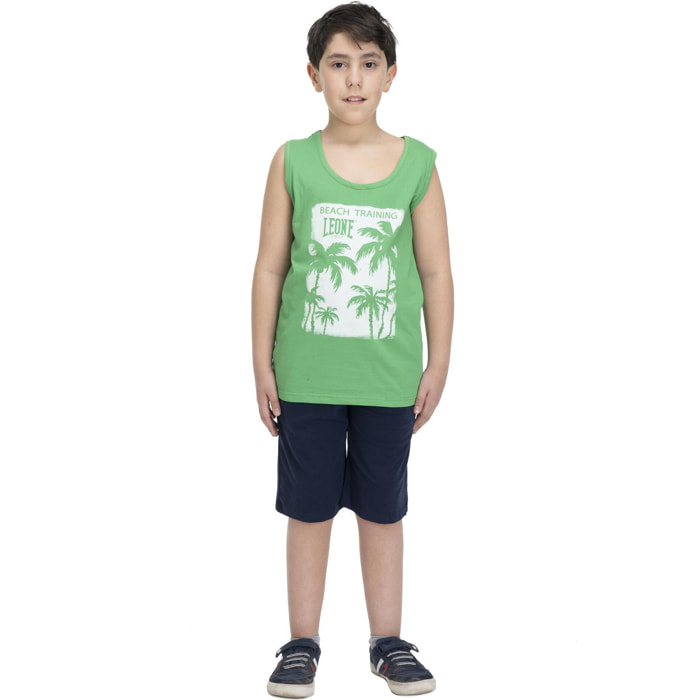 Traje de playa infantil sin mangas.