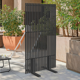 Paravent extérieur ajouré en métal gris anthracite 150x80cm