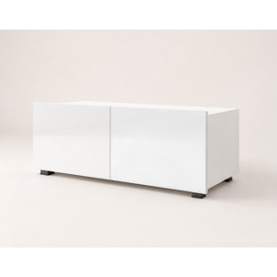 Alix - meuble tv modulable 100 cm - 2 portes - Blanc