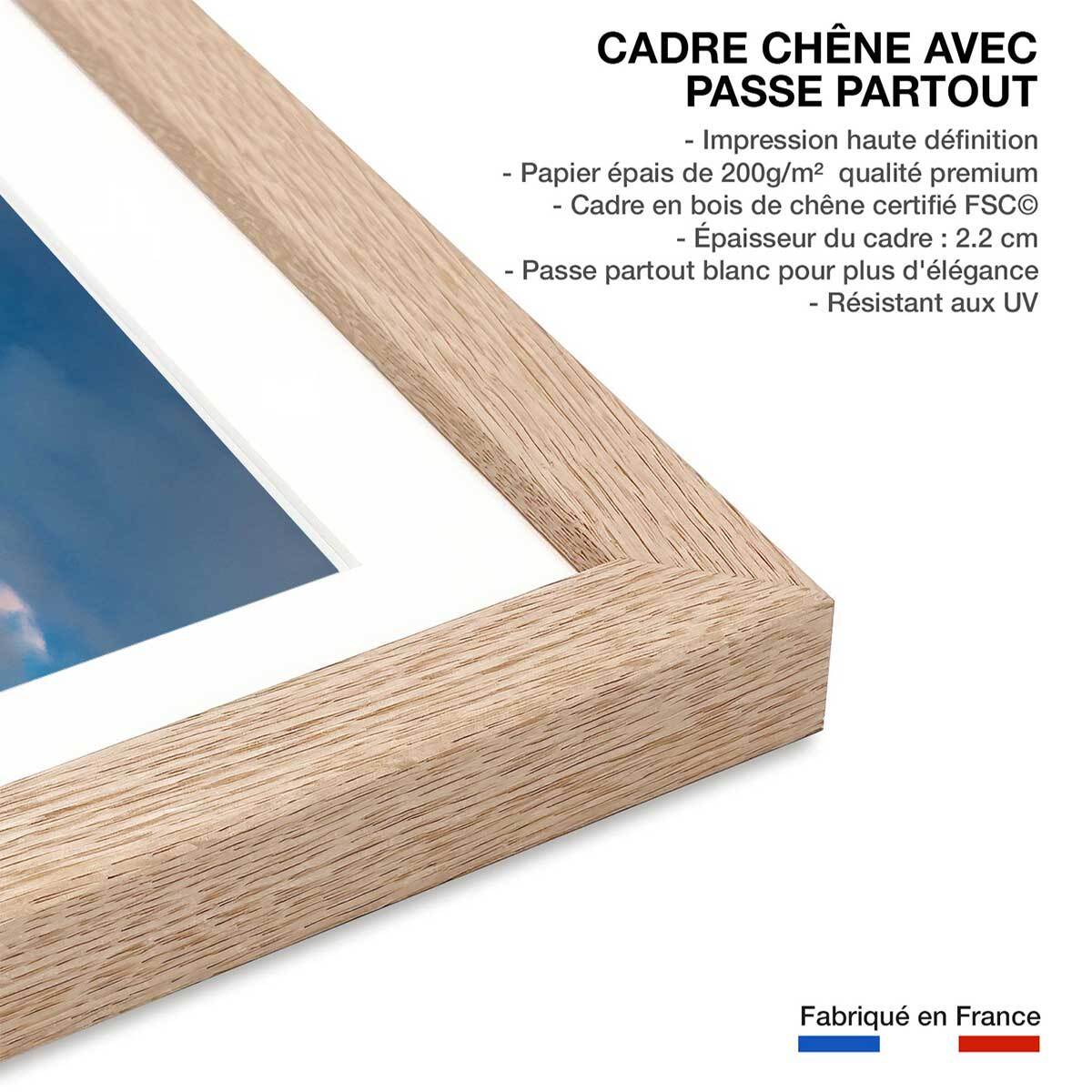 Affiche paysage Reine des Glaces Affiche + cadre en bois - Chêne