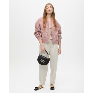 Bomber in Tweed con Tasche con Zip