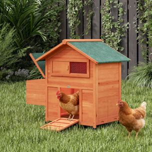 Poulailler niche en bois avec pondoir perchoir porte rampe verrouillable et fenêtre