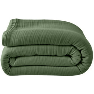 Housse de couette 100% gaze de coton lavé vert cèdre