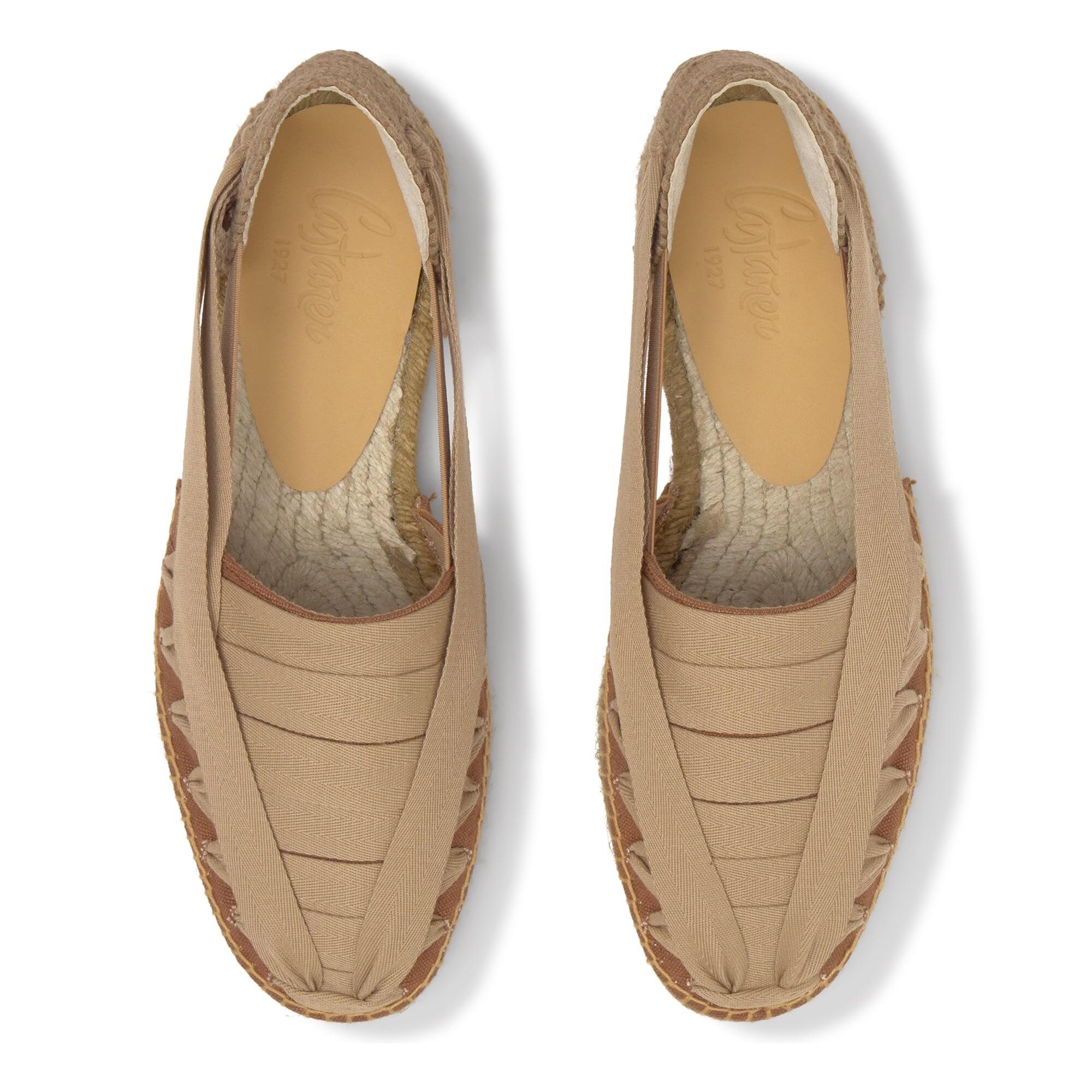 Alpargata embetada Norman plana en algodón con cierre elástico