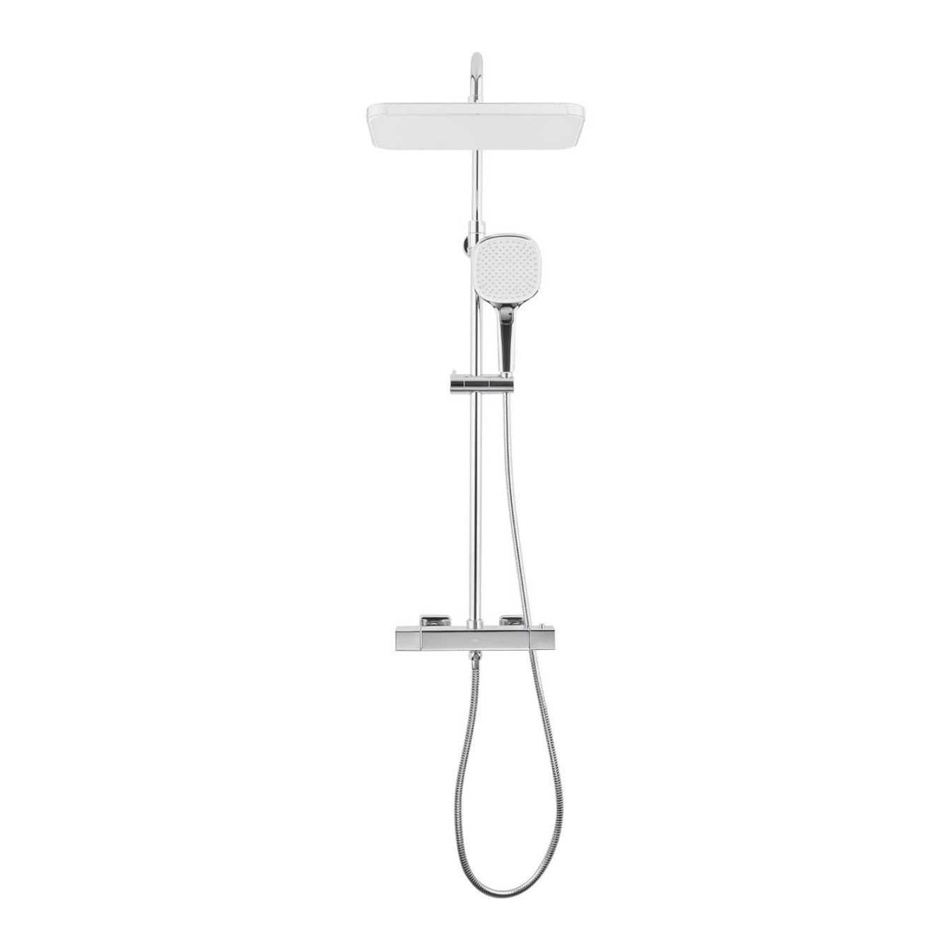 Ensemble de douche mural 3 jets avec mitigeur thermostatique, chrome (SATSSTZ)