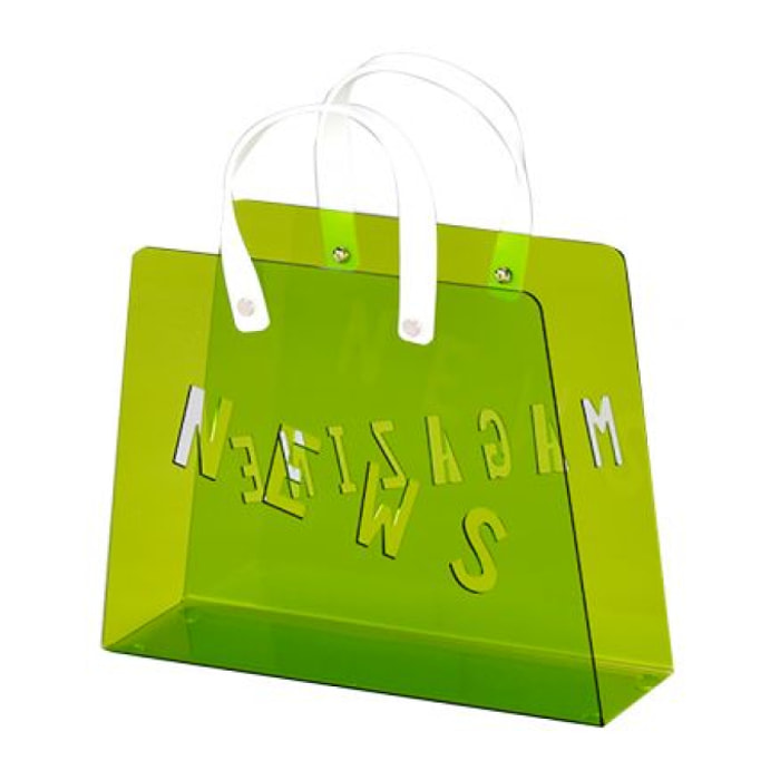 Porte-revues sac plexiglass vert - BAG