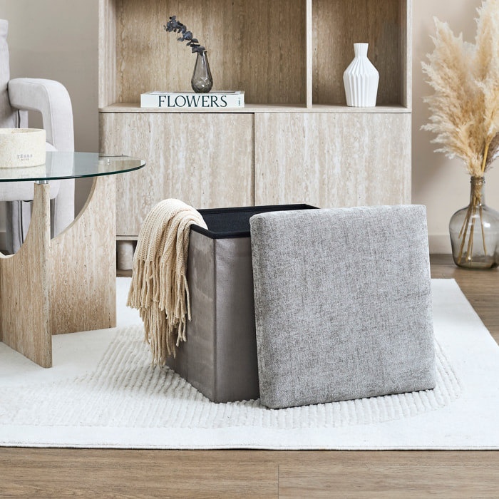 Coffre Pouf Pliable Emilia Marron