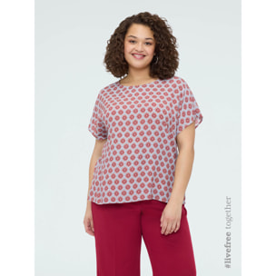 Fiorella Rubino - Blusa kimono con stampa geometrica - Bordeaux