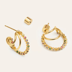 Pendientes Aro Orbit Baño Oro