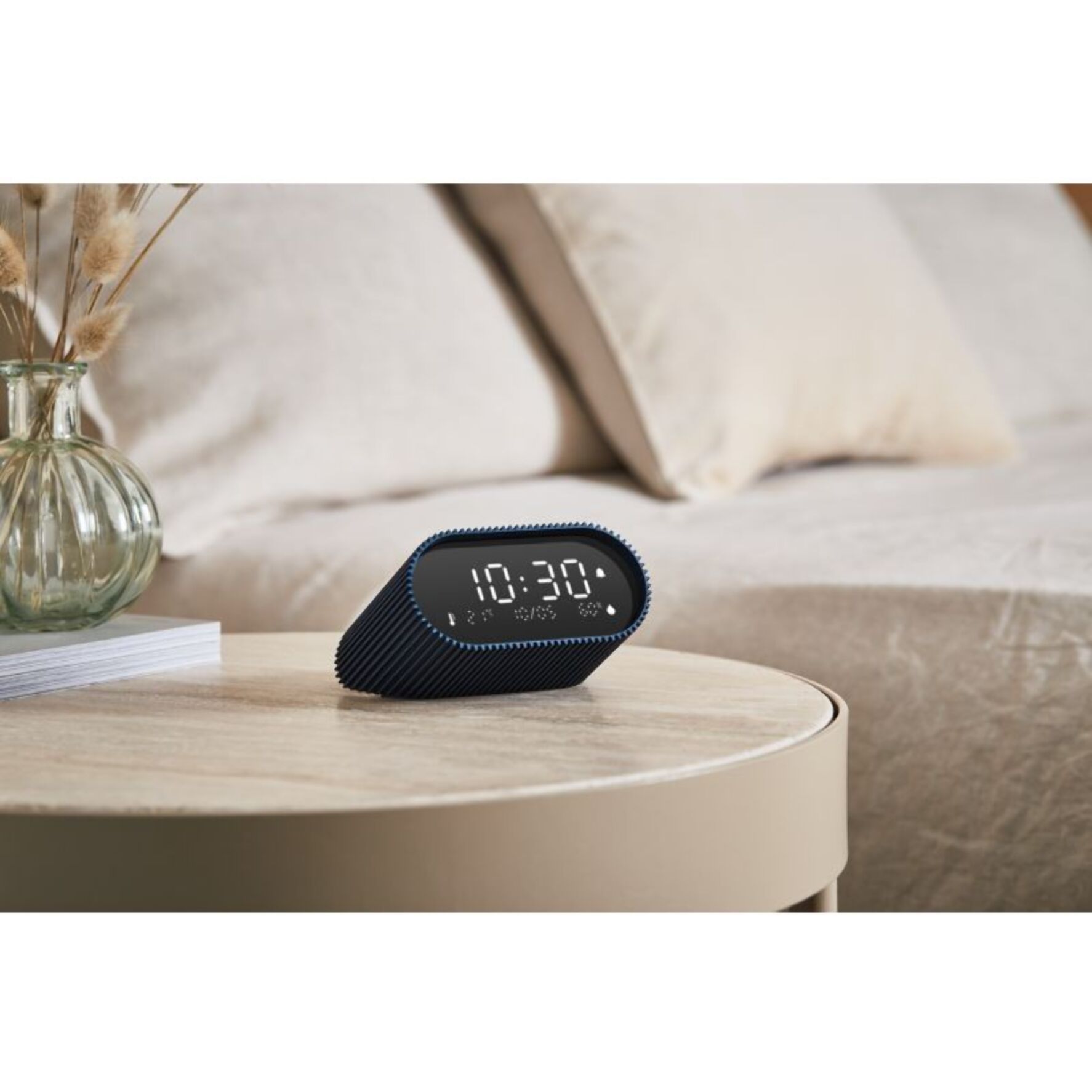 Réveil LEXON Ray Clock Thermomètre et Hygromètre Bleu