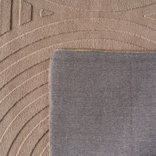 LENNY - Tapis de salon beige au design géométrique
