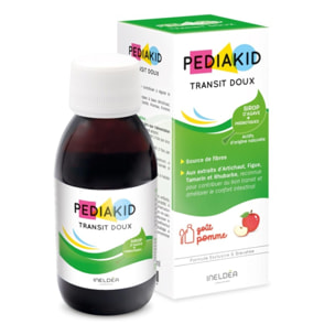 PEDIAKID - Sirop Transit Doux - Complément Alimentaire Naturel - Formule Exclusive au Sirop d'Agave - Contribue à Réguler - Arôme de Pomme - Flacon de 125 ml