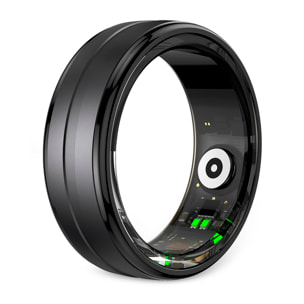 Anillo inteligente Smart Ring Orbyt Talla 8, Diámetro 18,3mm, para Hombre y Mujer, Estuche de Carga, Análisis del Sueño/Pulsometro/Podómetro/Calorías, Impermeable, Android e iOS, Color negro