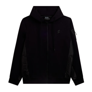Felpa full zip uomo con inserti tecnici
