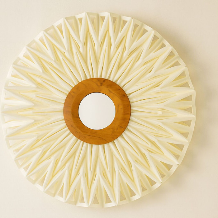 Applique en tissu blanc cassé avec miroir 40cm MATAHARI
