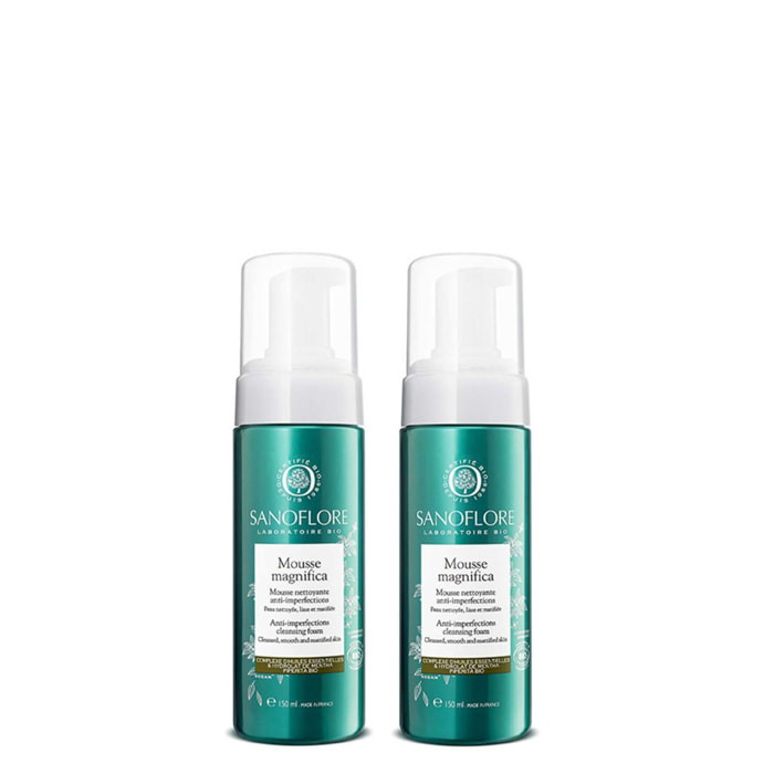 Mousse Magnifica - Mousse désincrustante anti-imperfections certifiée bio 2x150 ml