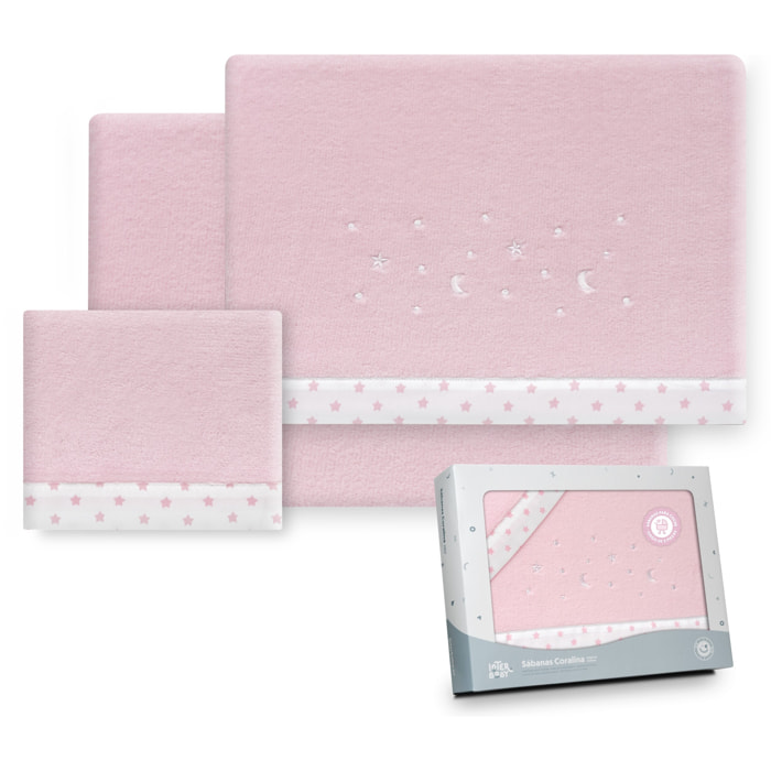 Juego de Sábanas de Coche Coralina Estrellas Luna