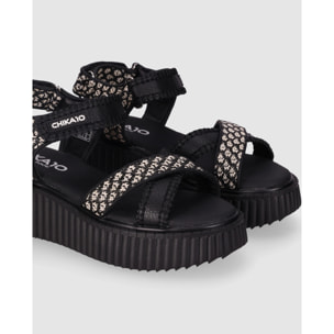 Sandalias - Negro - Tacón: 5 cm