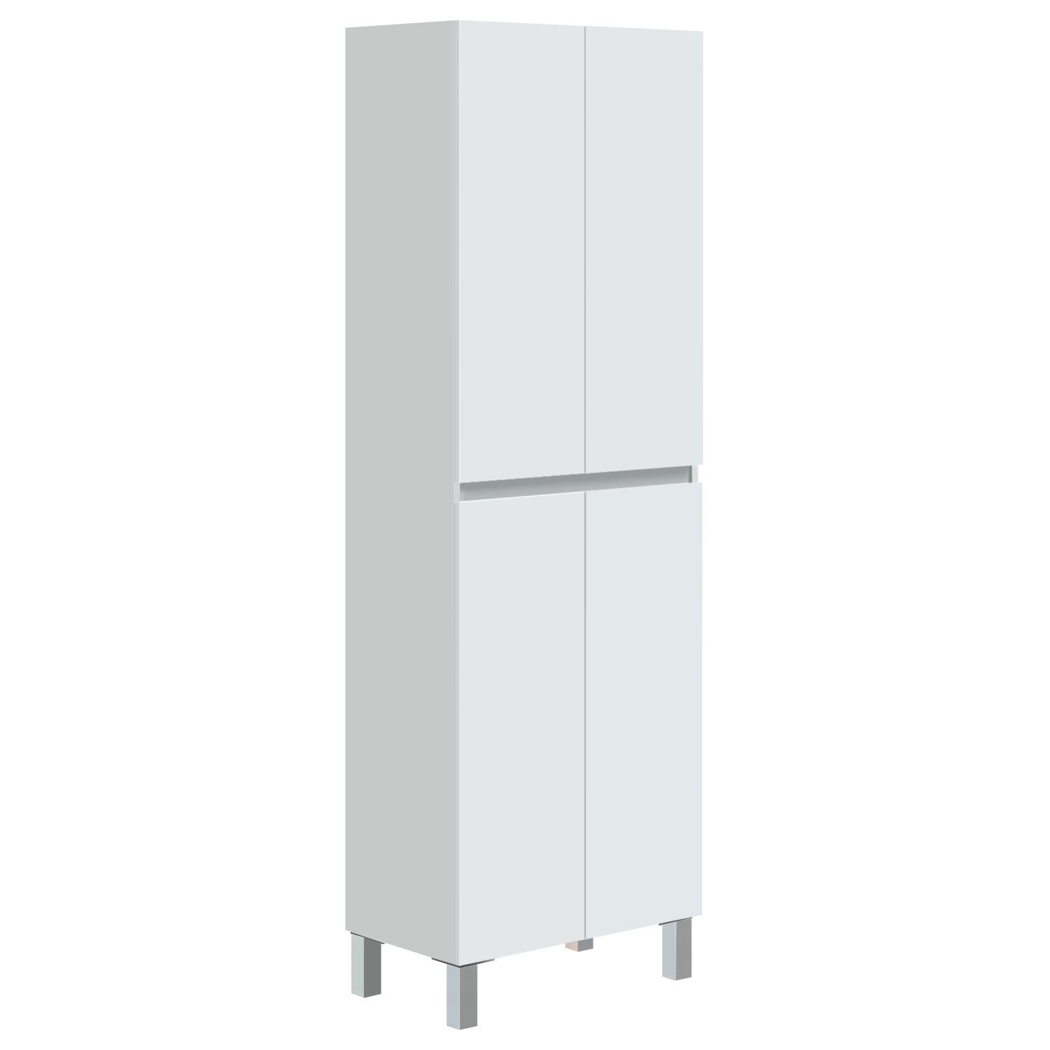 Colonna Bagno 4 Ante Con Ripiani Regolabili Mobile Alto Salvaspazio Design Moderno Bagno Lavanderia Ripostiglio 182 x 60 x 35 Cm Colore Bianco