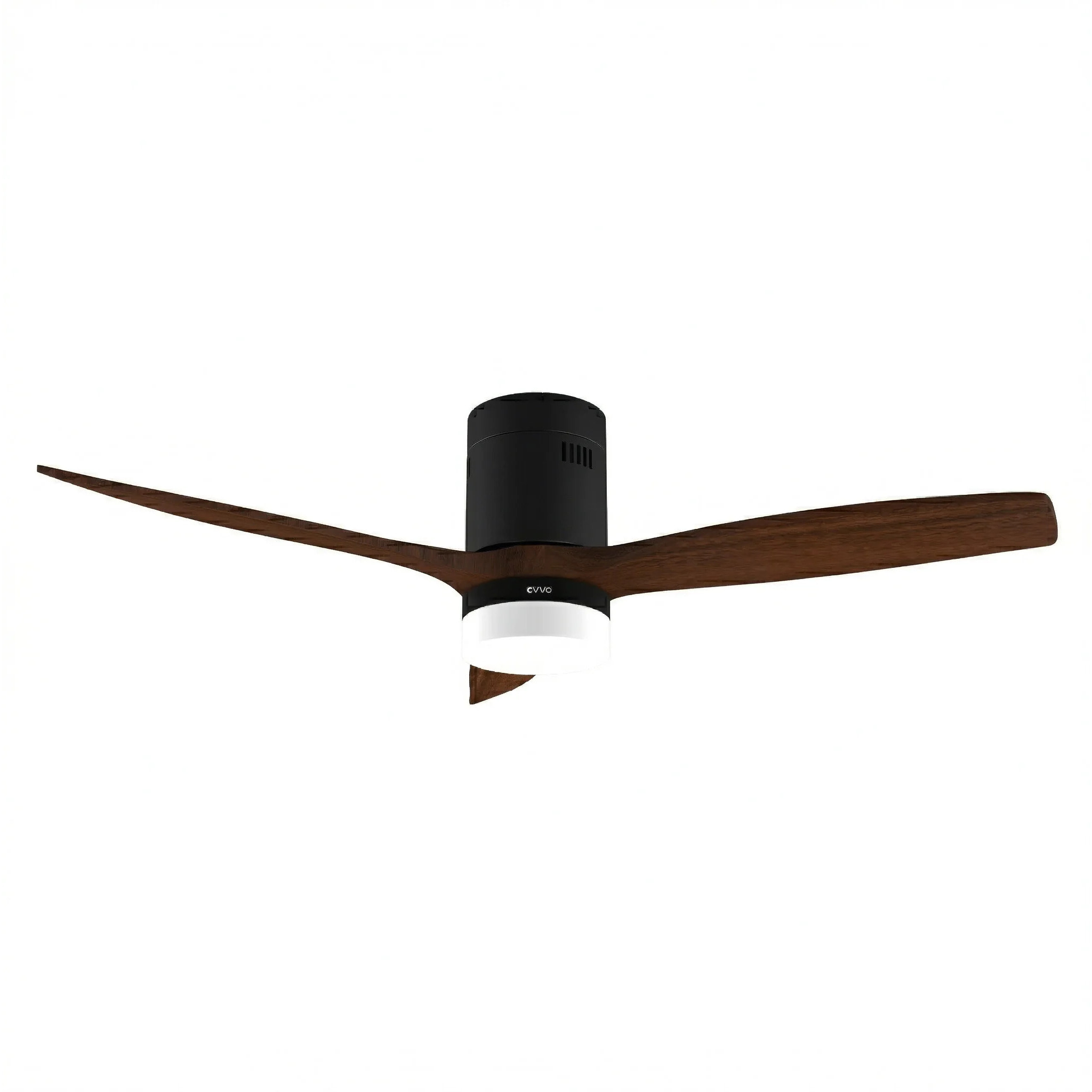 Ventilador de Techo EVVO V552 Dark Wood – 132 cm, 3 Aspas Madera Oscura, LED 18W 3 Tonos, 6 Velocidades, Temporizador 1-8h, Modo Invierno/Verano, Mando, Motor DC 40W, Kit Incluido