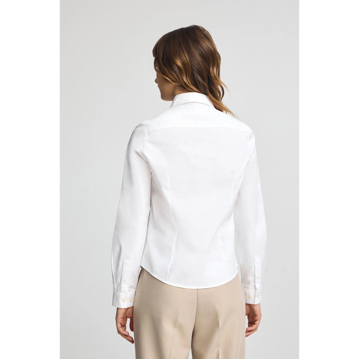Camisa blanca de corte slim con logo Rigby Go