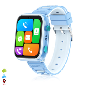 DAM Smartwatch Phone Infantil T45 4G Android 8.1. Conectividad GPS, WIFI, LBS. Reconocimiento facial. 4x1,5x4 Cm. Color: Azul