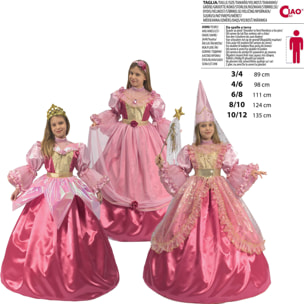 Principessa Sogno Rosa Costume Carnevale 3 Varianti In 1 Bambina