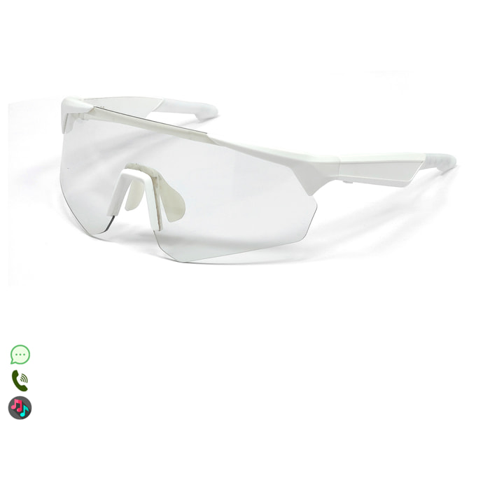 Gafas deportivas inteligentes QY PRO 2. Asistente de voz inteligente, traducción en tiempo real de más de 100 idiomas, control de música/llamadas y lentes fotocromáticas UV400.