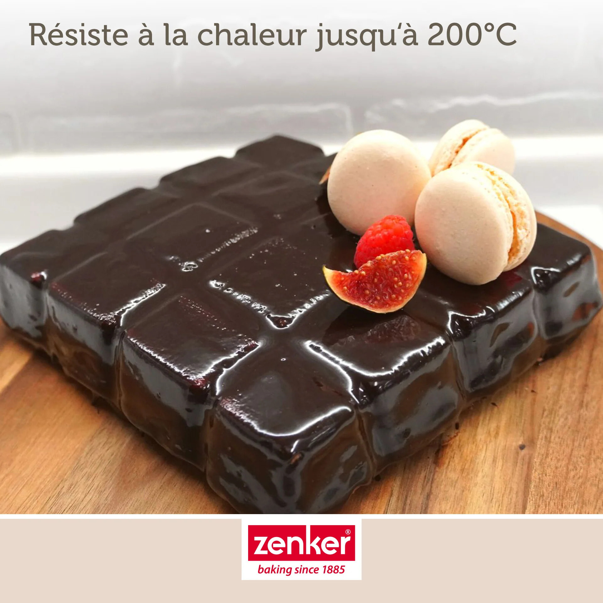 Moule à gâteaux en forme de tablette de chocolat 22 x 24 cm Zenker Silicone fibre de verre