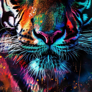 Tableau tigre couleurs vibrantes Toile imprimée