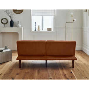 Philae - canapé convertible clic-clac 2 places - velours côtelé - Terracotta