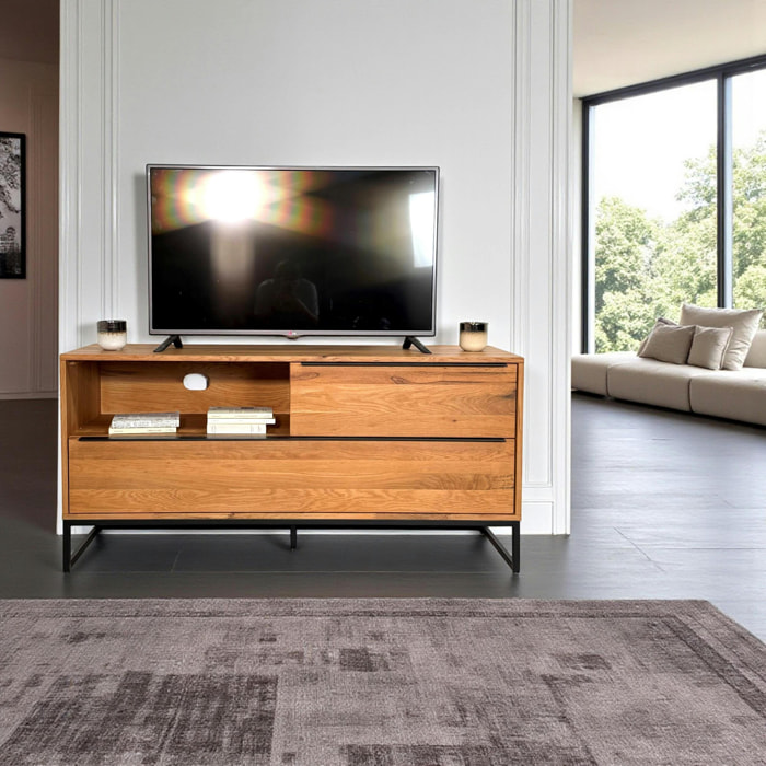 Meuble TV 145 cm en chêne clair VOLGA