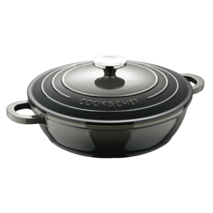 Juego de Cacerola de Ø20cm - 2,4L y Cacerola baja de Ø24cm - 2,3L en aluminio fundido color Gris EXCALIBUR Bergner