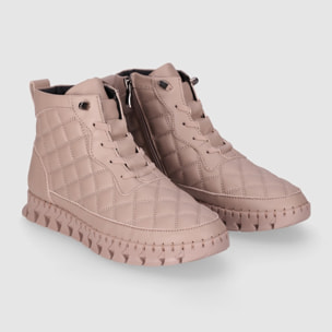 Botines de Piel - Taupe - Tacón: Bajo